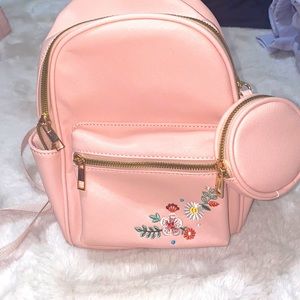 Pink Floral Mini Backpack